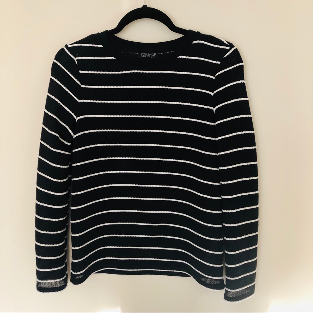 Topshop black and white light sweater